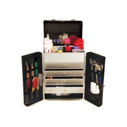 Groom-X Grooming Case Deluxe with 2 Wheels and Telescopic Handle with Diamond ABS Panel Black