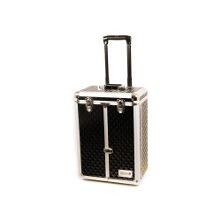 Groom-X Grooming Case Deluxe with 2 Wheels and Telescopic Handle with Diamond ABS Panel Black